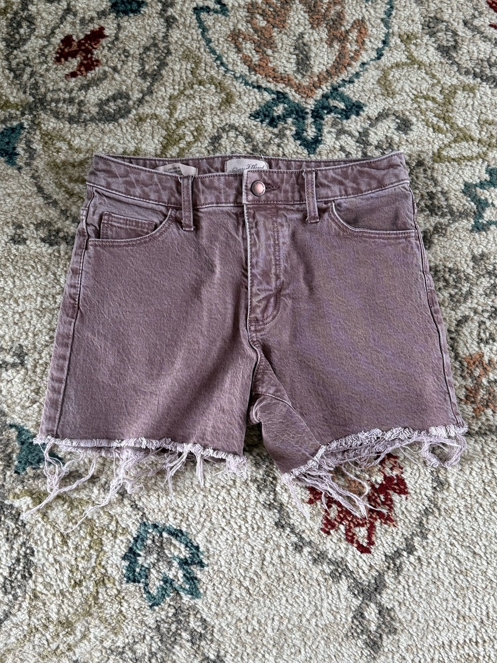 Universal Thread Washed MAUVE Cutoff Denim Shorts, Size 0/25
